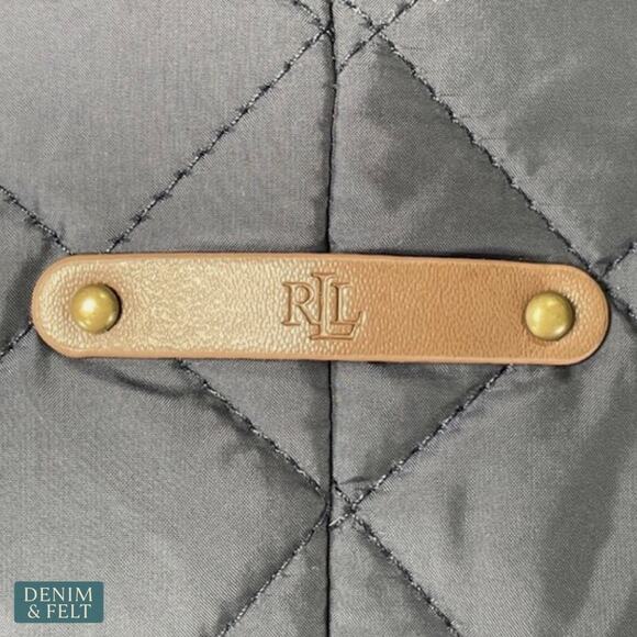 NEW Lauren Ralph Lauren Quilted Hooded Coat Faux Suede Trim Insulated Luxe Large - Picture 11 of 16